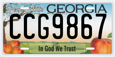 GA license plate CCG9867