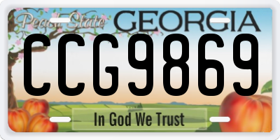 GA license plate CCG9869