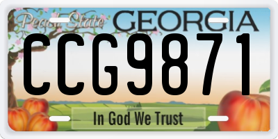 GA license plate CCG9871