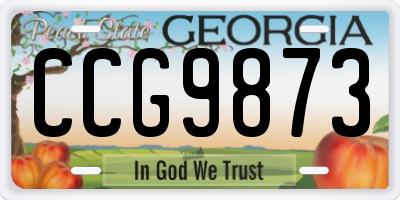 GA license plate CCG9873