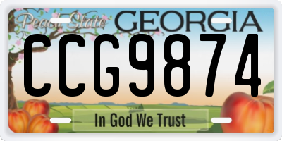 GA license plate CCG9874