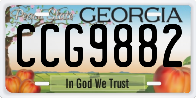GA license plate CCG9882