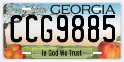GA license plate CCG9885