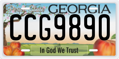 GA license plate CCG9890