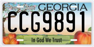 GA license plate CCG9891