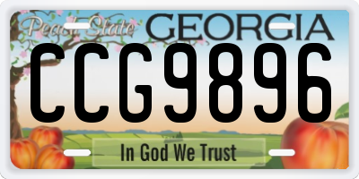 GA license plate CCG9896