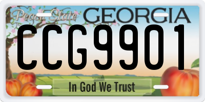 GA license plate CCG9901