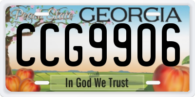 GA license plate CCG9906