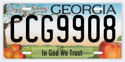 GA license plate CCG9908