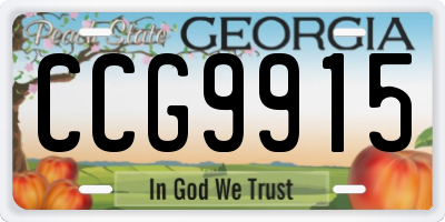 GA license plate CCG9915