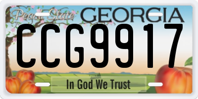 GA license plate CCG9917
