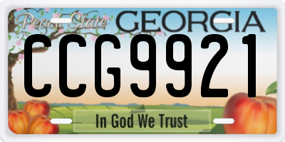 GA license plate CCG9921