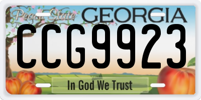 GA license plate CCG9923