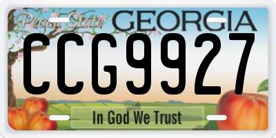 GA license plate CCG9927