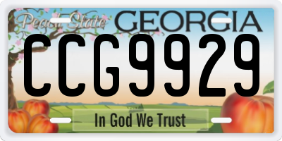 GA license plate CCG9929