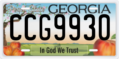 GA license plate CCG9930