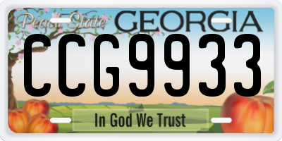 GA license plate CCG9933