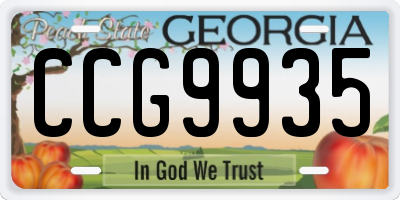 GA license plate CCG9935