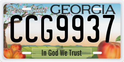 GA license plate CCG9937
