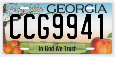 GA license plate CCG9941