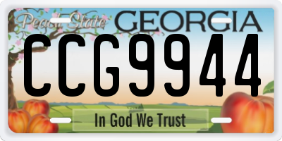 GA license plate CCG9944
