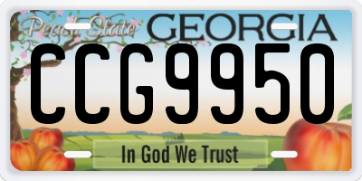 GA license plate CCG9950