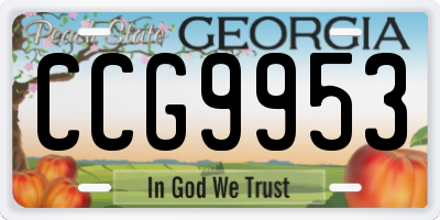 GA license plate CCG9953