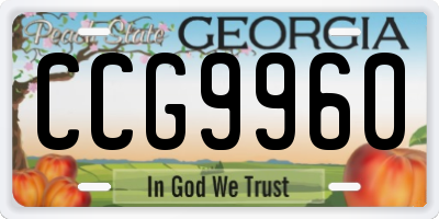 GA license plate CCG9960