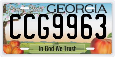 GA license plate CCG9963