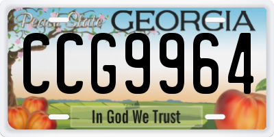 GA license plate CCG9964