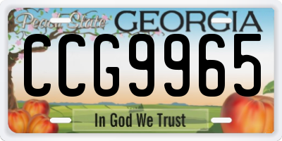 GA license plate CCG9965