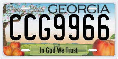 GA license plate CCG9966