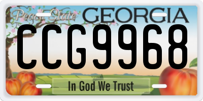 GA license plate CCG9968