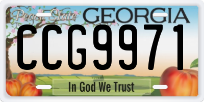 GA license plate CCG9971