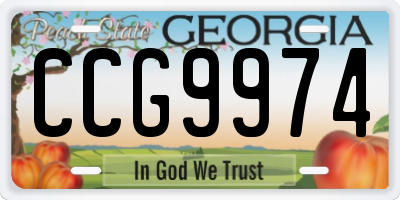 GA license plate CCG9974