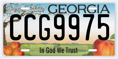 GA license plate CCG9975