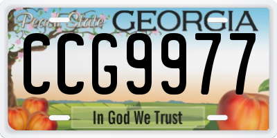 GA license plate CCG9977