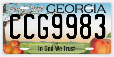 GA license plate CCG9983