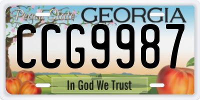 GA license plate CCG9987