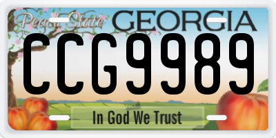 GA license plate CCG9989