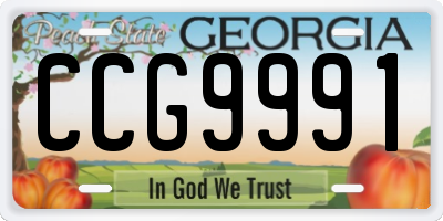 GA license plate CCG9991