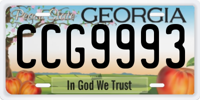 GA license plate CCG9993