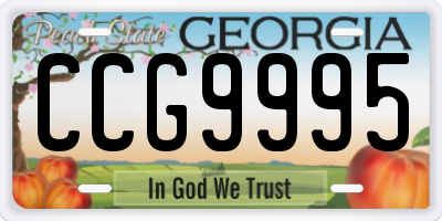 GA license plate CCG9995