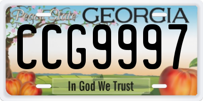 GA license plate CCG9997