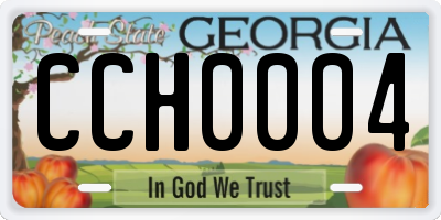 GA license plate CCH0004