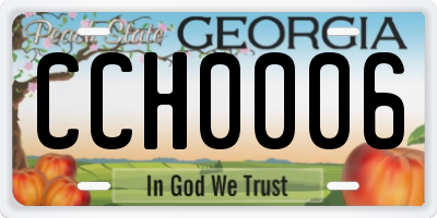 GA license plate CCH0006
