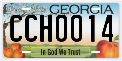 GA license plate CCH0014