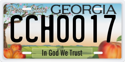 GA license plate CCH0017