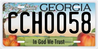 GA license plate CCH0058