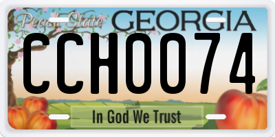 GA license plate CCH0074